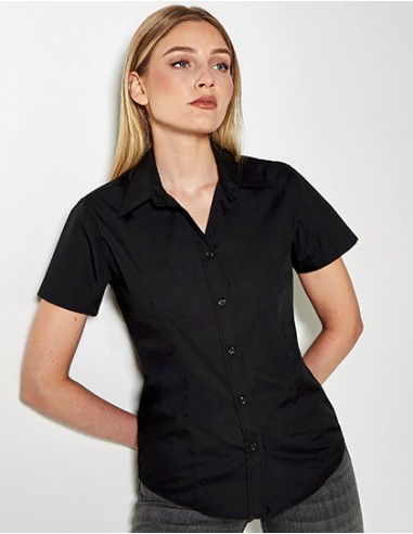 K-KK728-Womens Classic Fit Workforce Poplin Shirt Short Sleeve